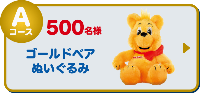 Aコース 500名様 ゴールドベアぬいぐるみ